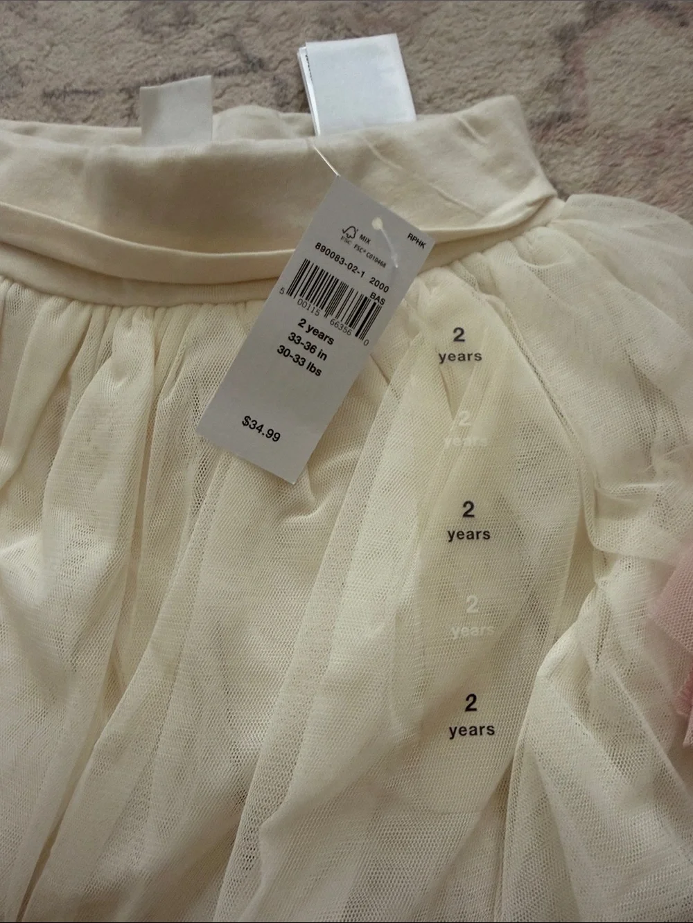 GAP Girls' Tulle Skirted Leggings — Pink & Cream